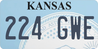 KS license plate 224GWE