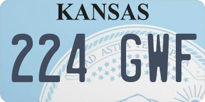 KS license plate 224GWF