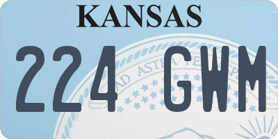 KS license plate 224GWM