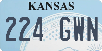 KS license plate 224GWN