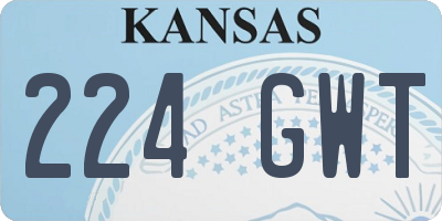 KS license plate 224GWT