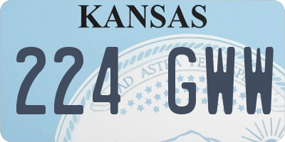 KS license plate 224GWW