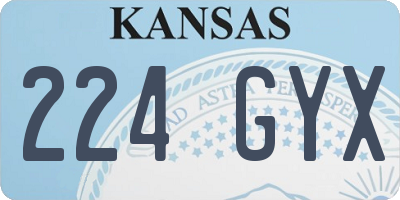 KS license plate 224GYX
