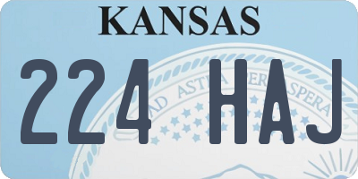 KS license plate 224HAJ
