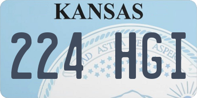 KS license plate 224HGI