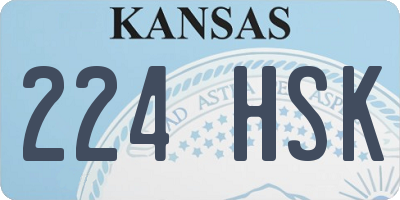 KS license plate 224HSK