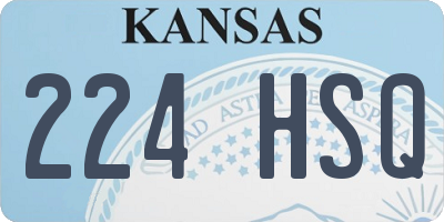 KS license plate 224HSQ