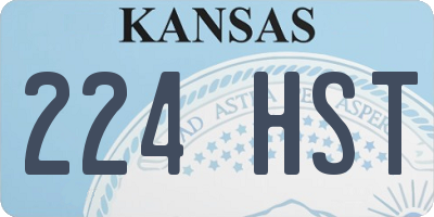 KS license plate 224HST