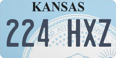 KS license plate 224HXZ