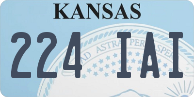 KS license plate 224IAI