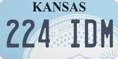 KS license plate 224IDM