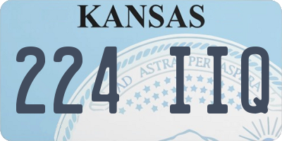 KS license plate 224IIQ