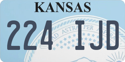 KS license plate 224IJD