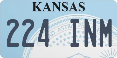 KS license plate 224INM