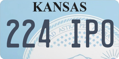 KS license plate 224IPO