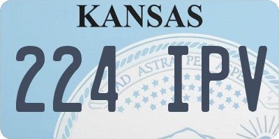 KS license plate 224IPV