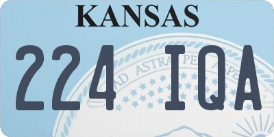 KS license plate 224IQA