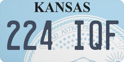 KS license plate 224IQF