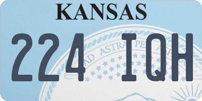 KS license plate 224IQH