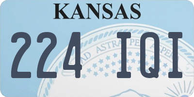 KS license plate 224IQI