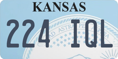 KS license plate 224IQL