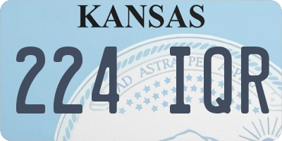 KS license plate 224IQR