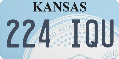 KS license plate 224IQU