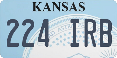 KS license plate 224IRB