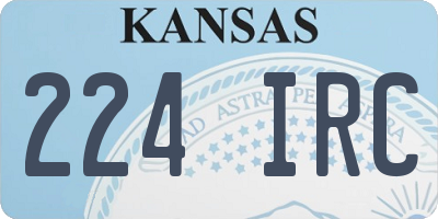 KS license plate 224IRC