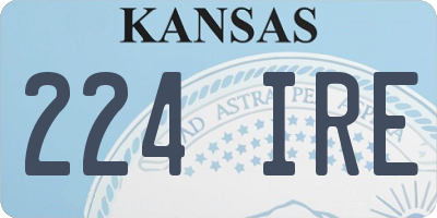 KS license plate 224IRE