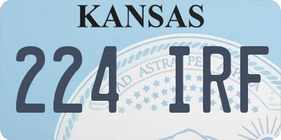 KS license plate 224IRF