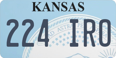 KS license plate 224IRO