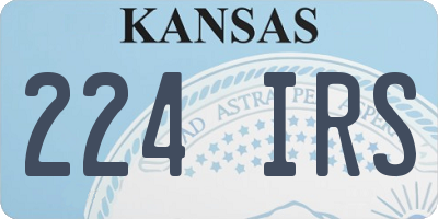 KS license plate 224IRS