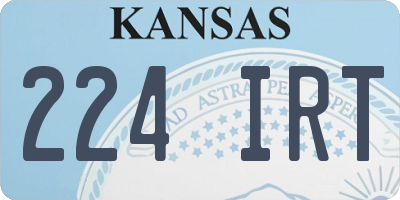 KS license plate 224IRT