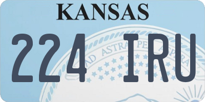 KS license plate 224IRU
