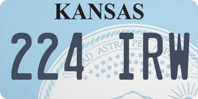 KS license plate 224IRW