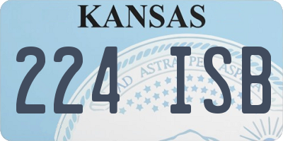 KS license plate 224ISB