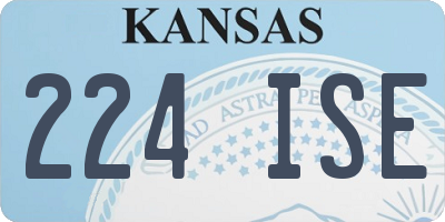 KS license plate 224ISE