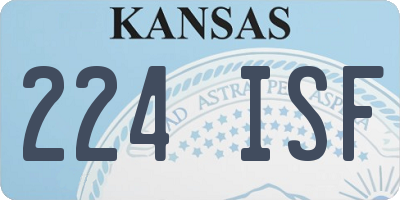 KS license plate 224ISF