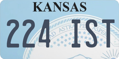 KS license plate 224IST