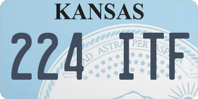 KS license plate 224ITF