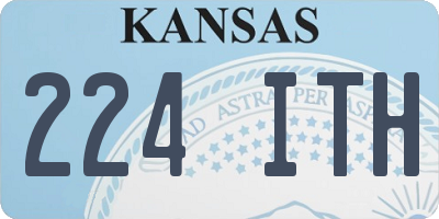 KS license plate 224ITH