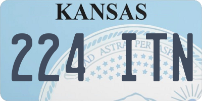 KS license plate 224ITN