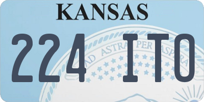 KS license plate 224ITO