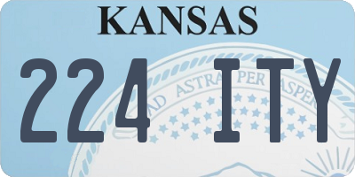 KS license plate 224ITY