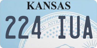 KS license plate 224IUA