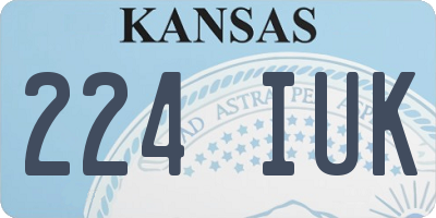 KS license plate 224IUK