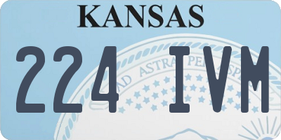 KS license plate 224IVM