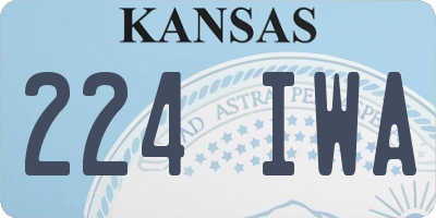 KS license plate 224IWA