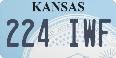 KS license plate 224IWF
